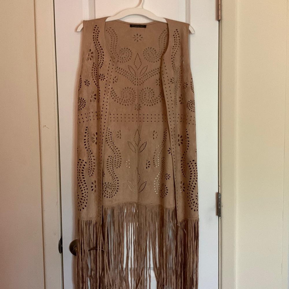 Cut-Out Fringe Vest